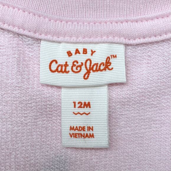 Cat & Jack 12M Girl Pink Terry Cloth Sweatshirt NWT - Picture 3 of 5